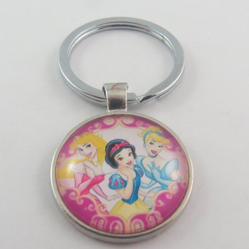 Princess Keychain Cartoon Princesses Key Ring Gift for Girl or Woman Fairytale
